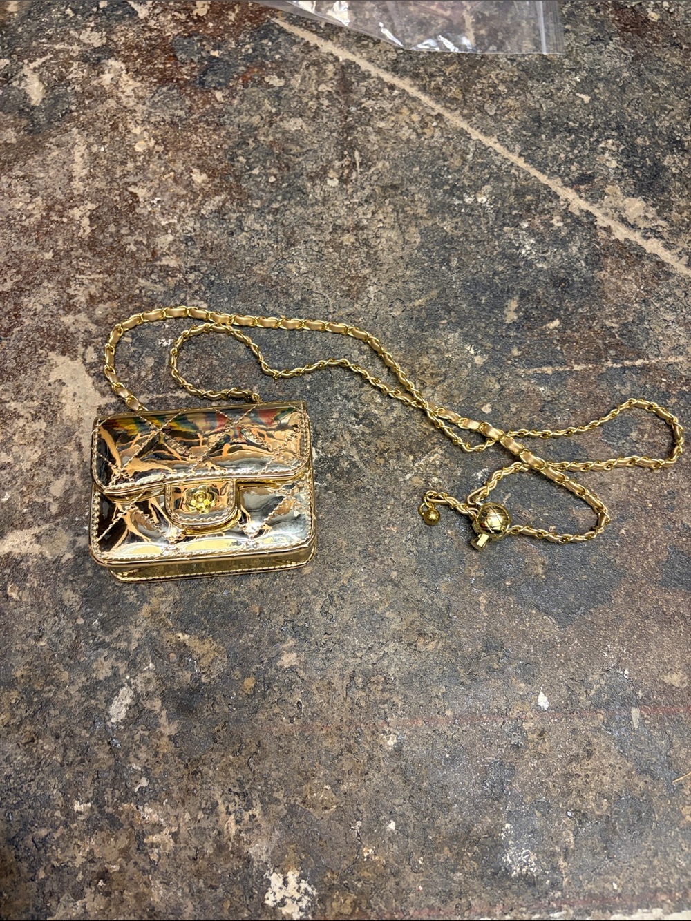 Gold Mini Chain Crossbody Bag